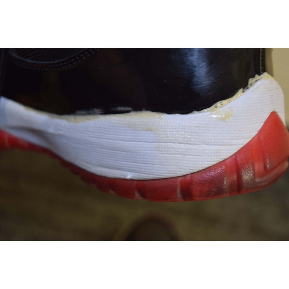 Nike 2012 Air Jordan 11 Retro Bred Patent 378037-010 MENS 12 NEED SOLES REGLUED - Picture 11 of 16